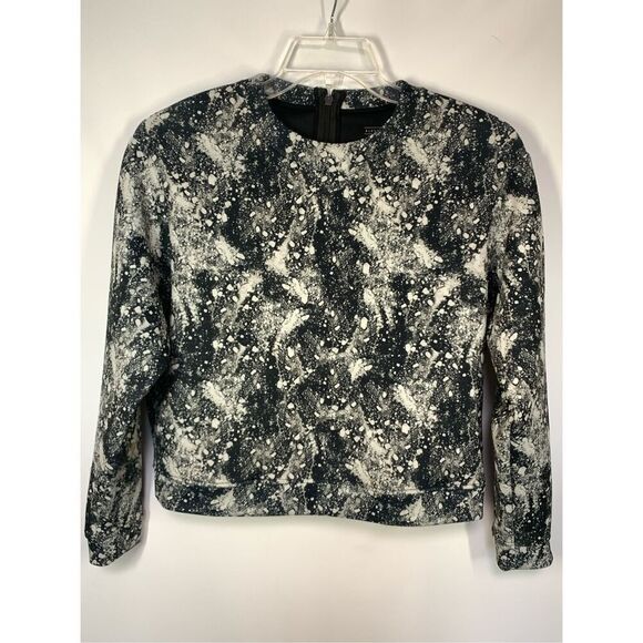 -3. Eleven Paris Women's Abstract Print Long Sleeve Sweatshirt Black Size Small - Picture 1 of 10